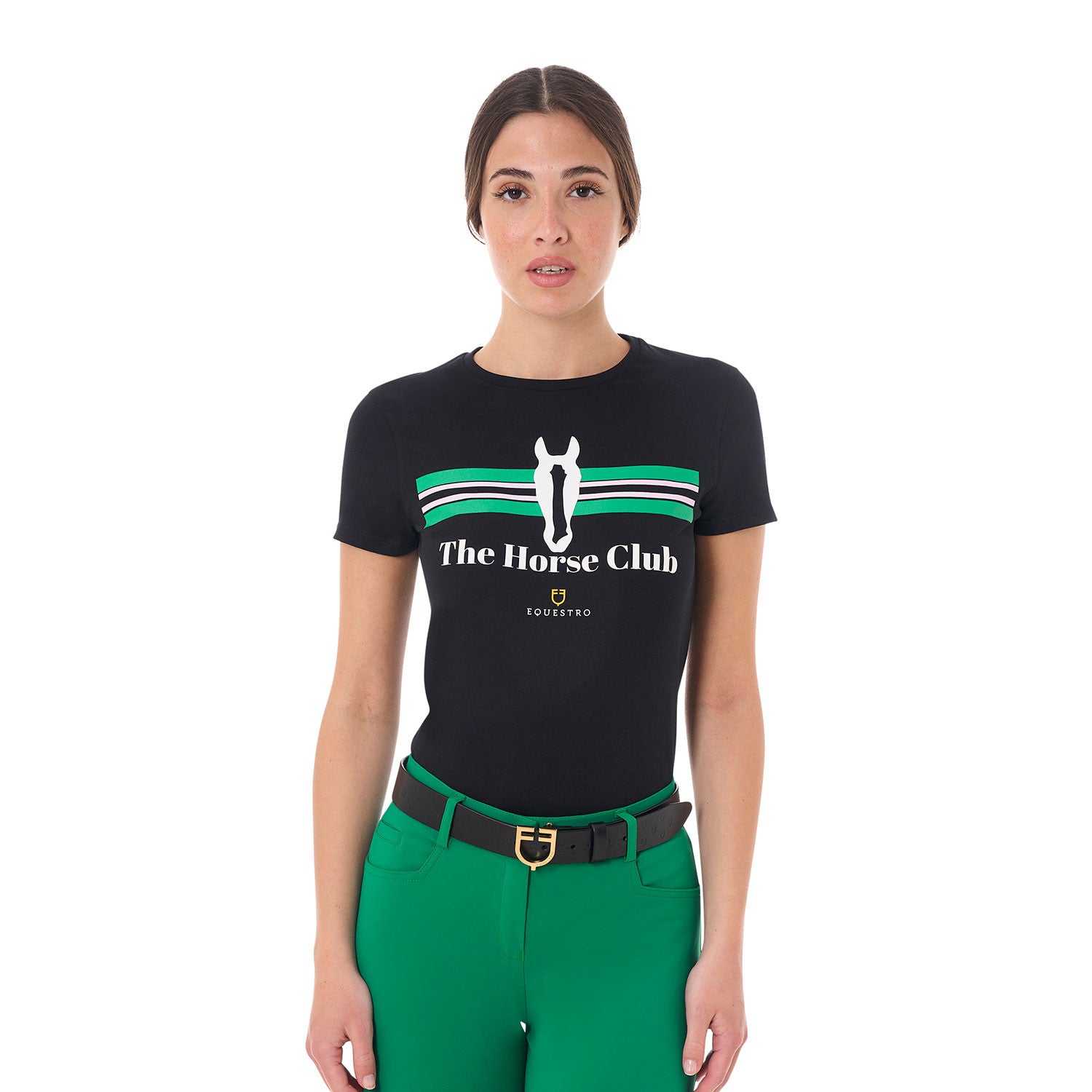 Women's Stripe Horse Club cotton T-shirt