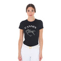 Women's Cannes cotton T-shirt with rhinestones