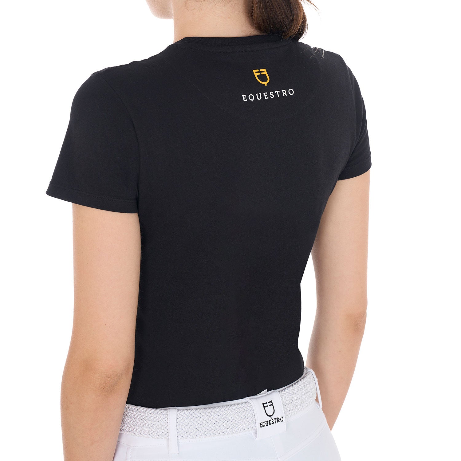 Women's basic T-shirt with tone-on-tone logo