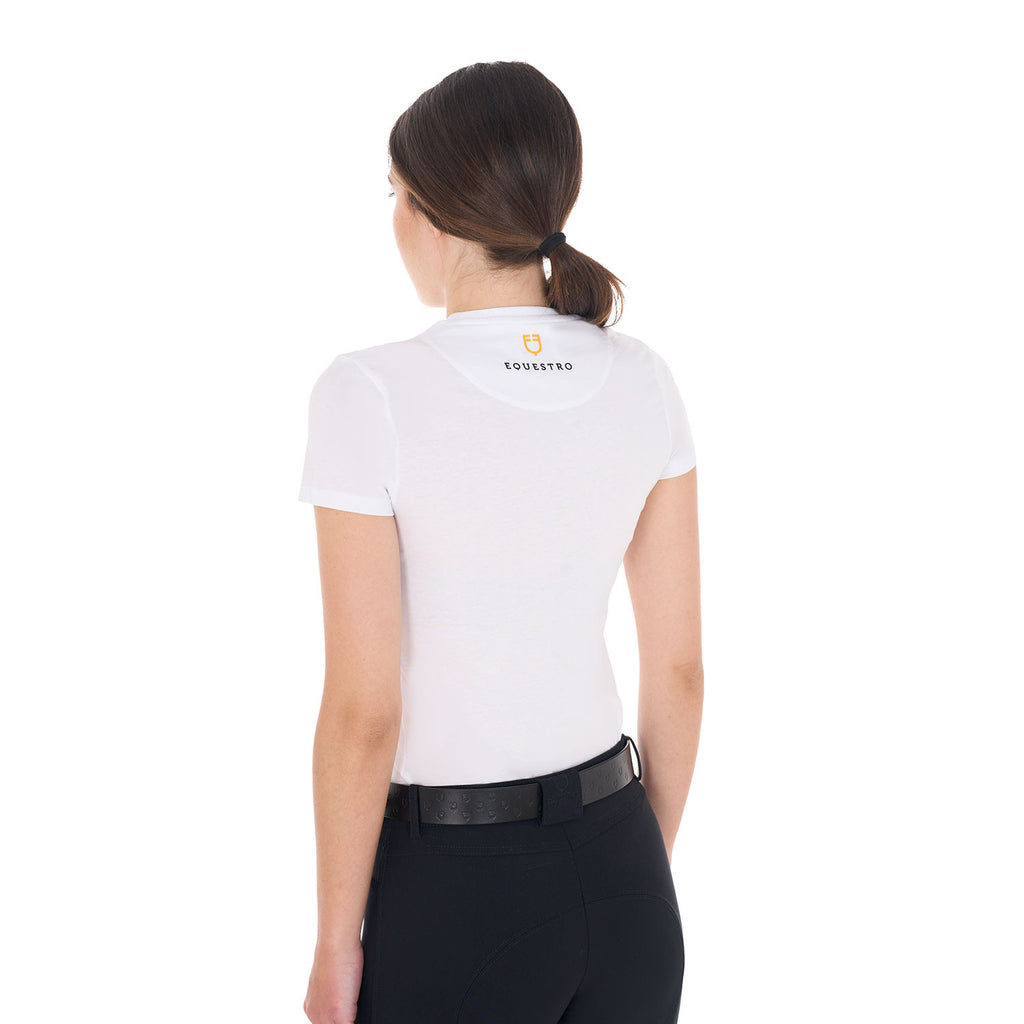 Women's basic T-shirt with tone-on-tone logo