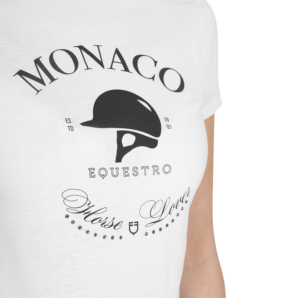 Women's Monaco cotton T-shirt with rhinestones