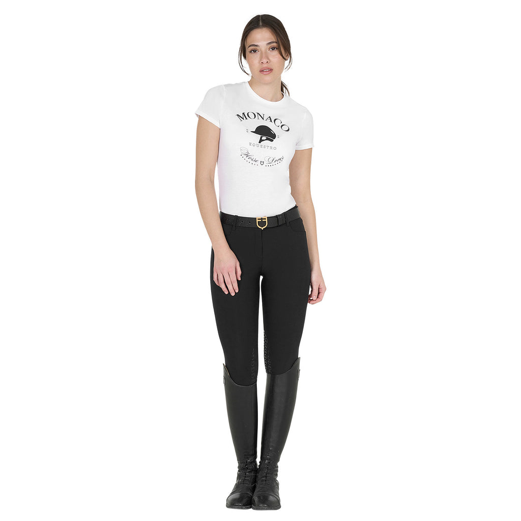Women's Monaco cotton T-shirt with rhinestones