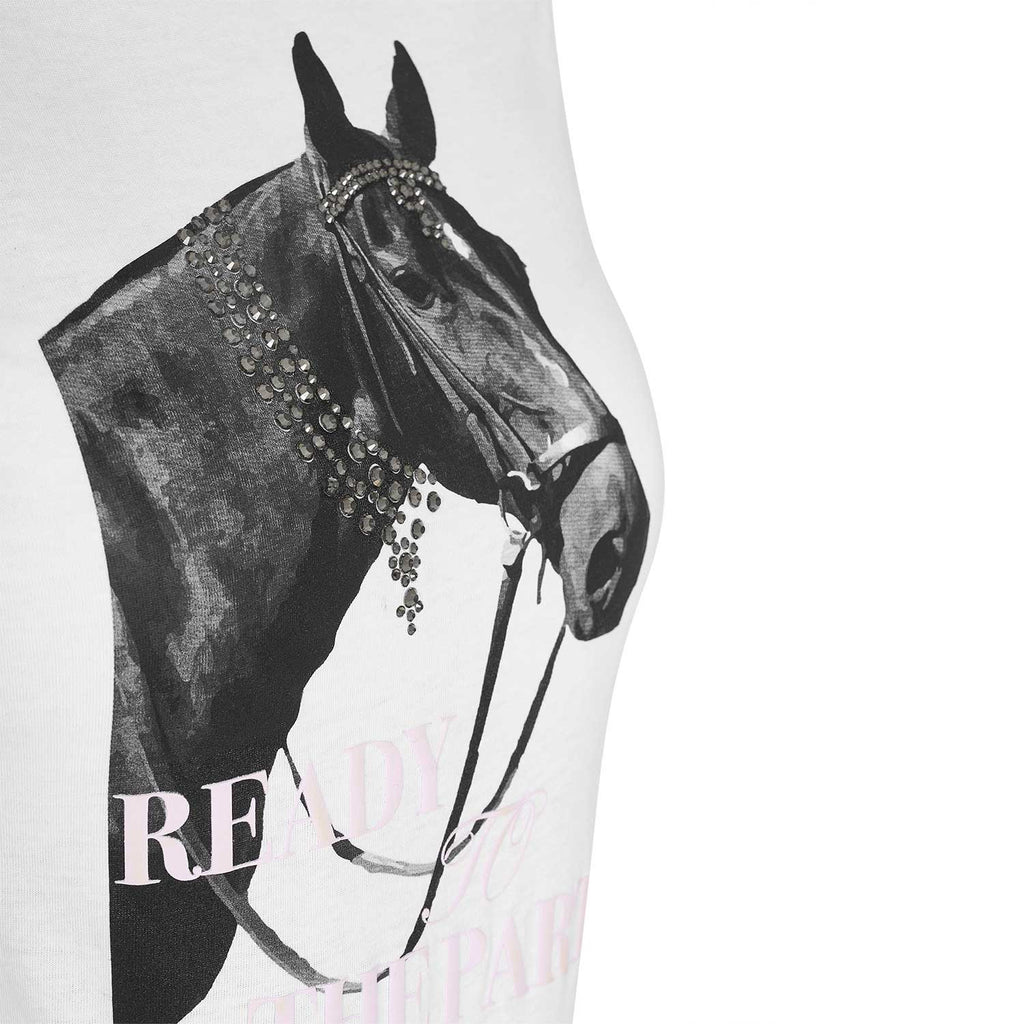 Women's Ready To The Party cotton T-shirt with rhinestones