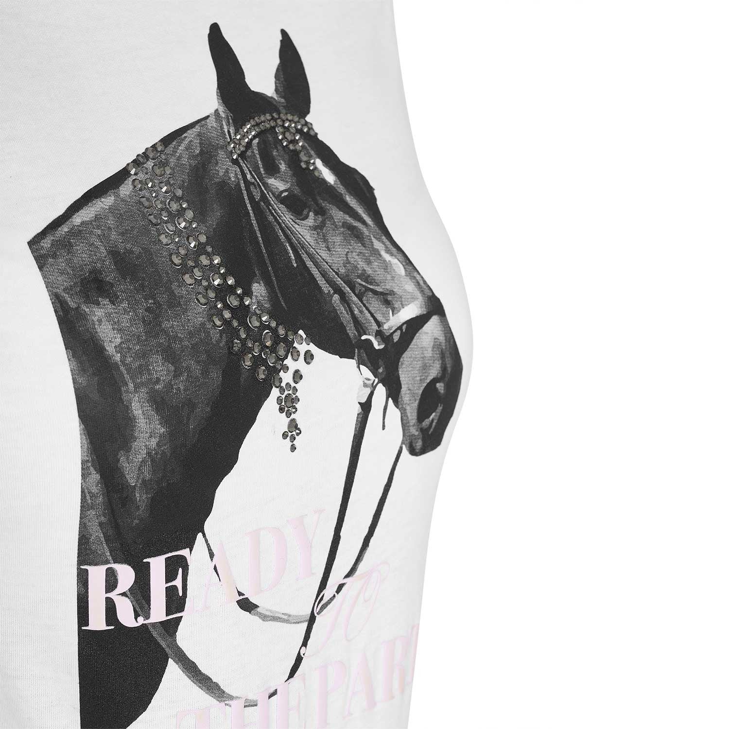 Women's Ready To The Party cotton T-shirt with rhinestones