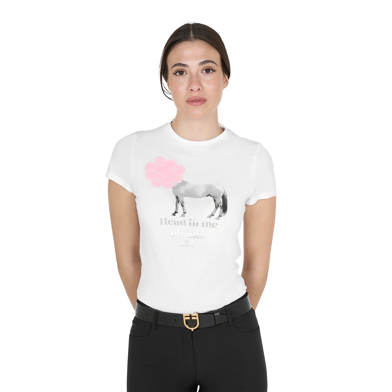 Equestro Women's Head In the Clouds cotton T-shirt