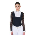 Women's lace long-sleeved competition polo shirt