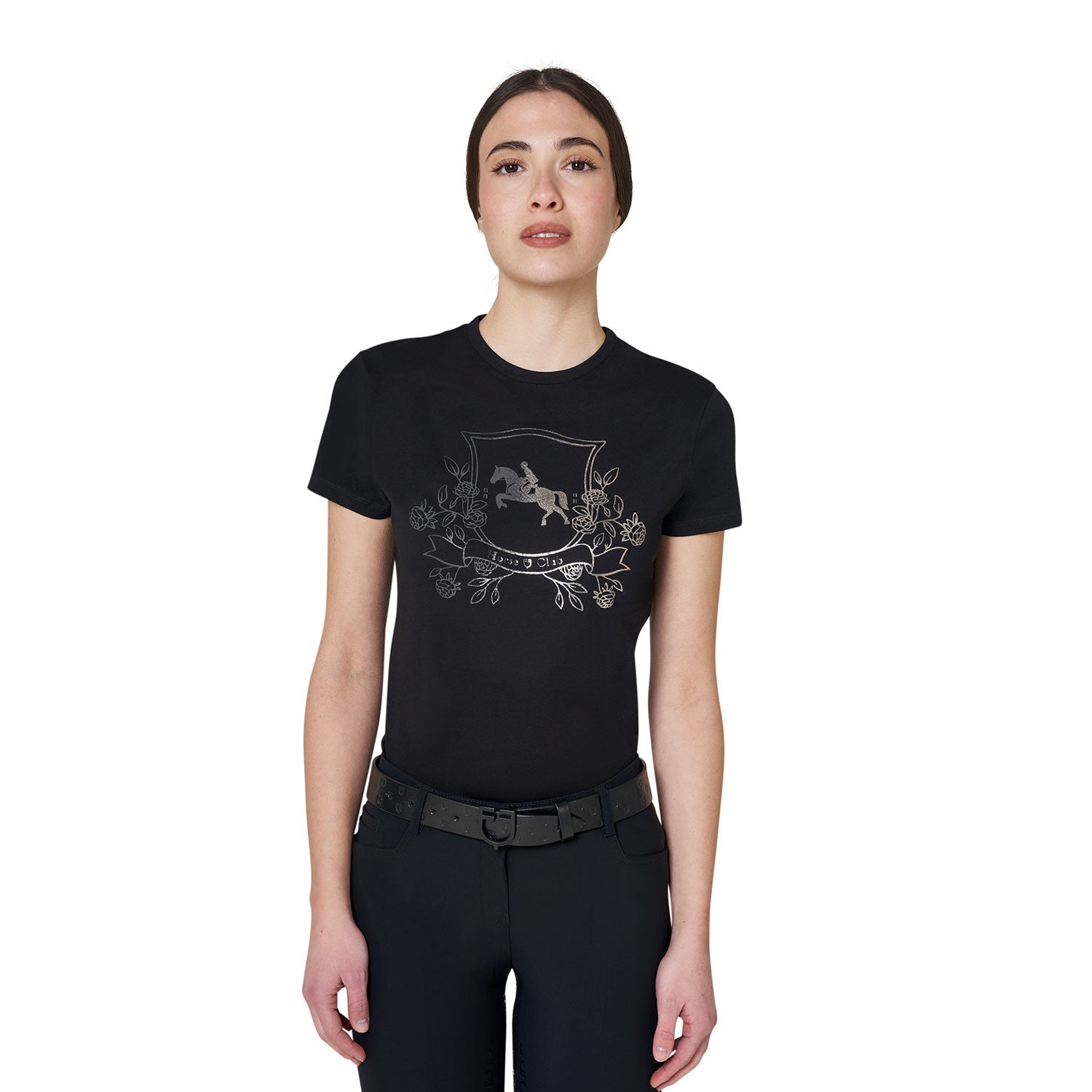 Equestro Women's Lamina Horse Club cotton T-shirt