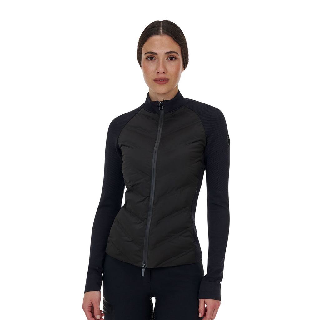 WOMEN'S RIDERTECHNOLOGY FULL ZIP HIBRYD NYLON+KNIT QUILTED JACKET