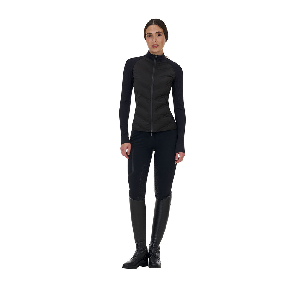 WOMEN'S RIDERTECHNOLOGY FULL ZIP HIBRYD NYLON+KNIT QUILTED JACKET