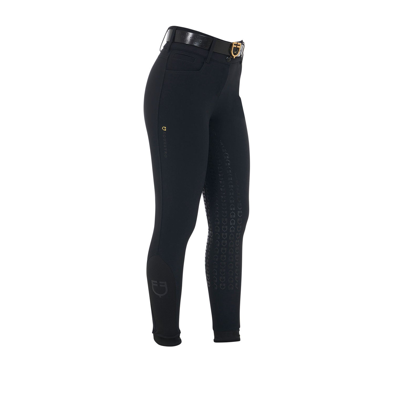 Equestro Women's high-waisted knee grip breeches with fleece lining