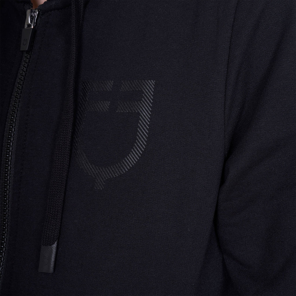 Women's sweatshirt with adjustable hood and zip