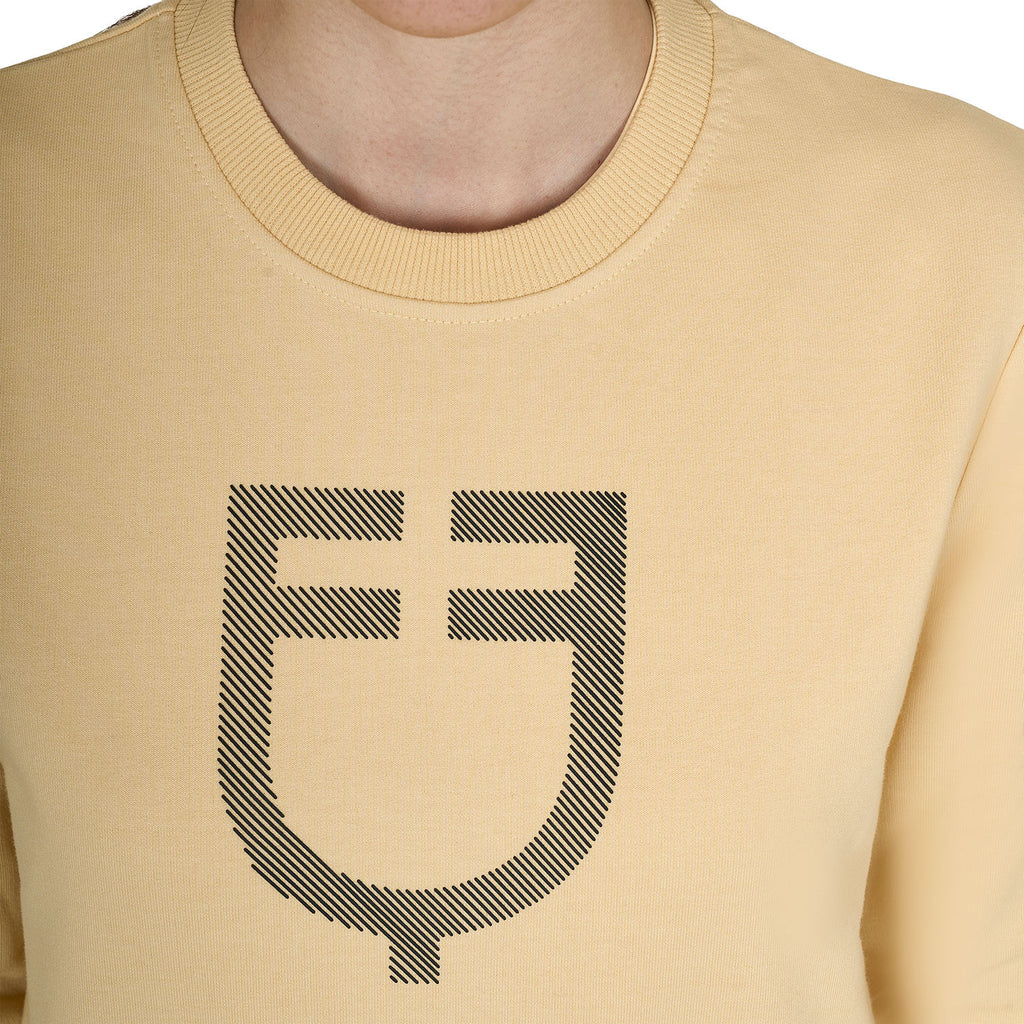 Women's crewneck sweatshirt with chest logo