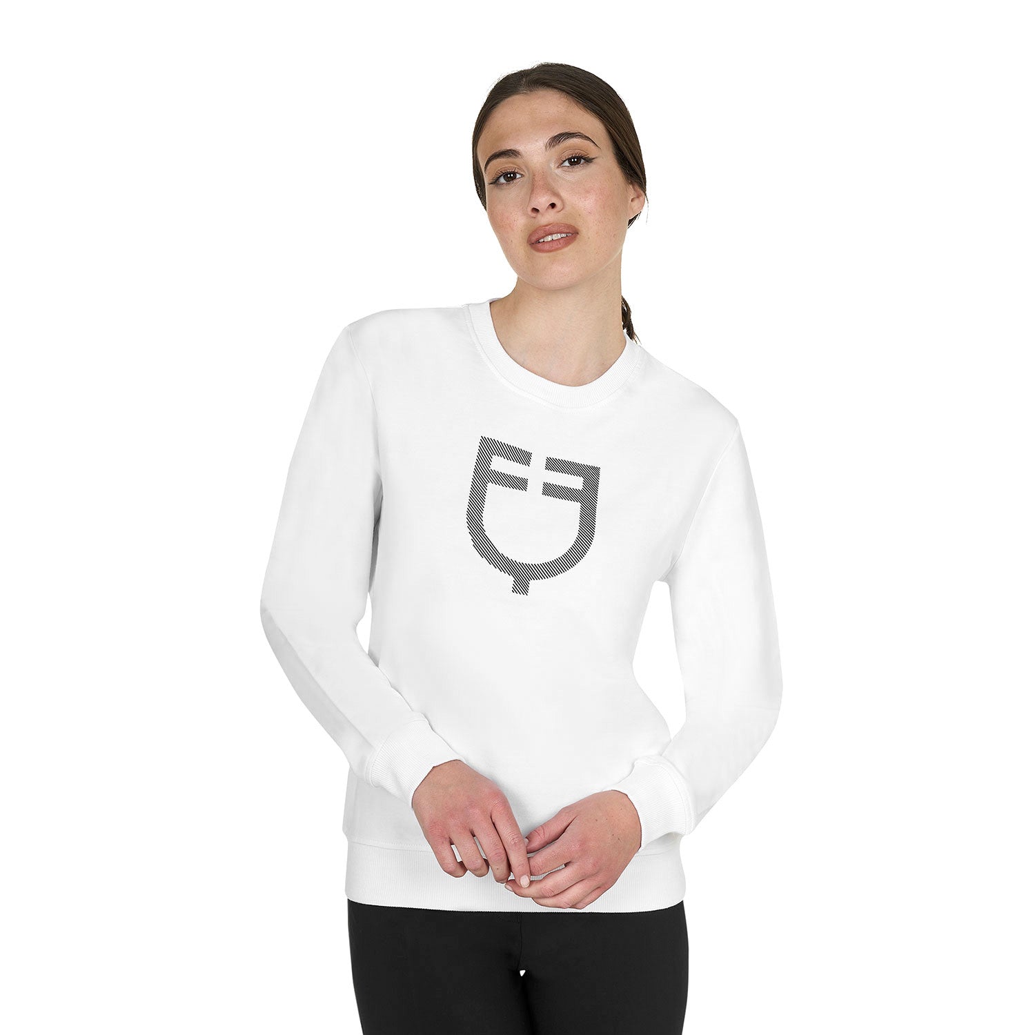 Equestro Women's crewneck sweatshirt with chest logo