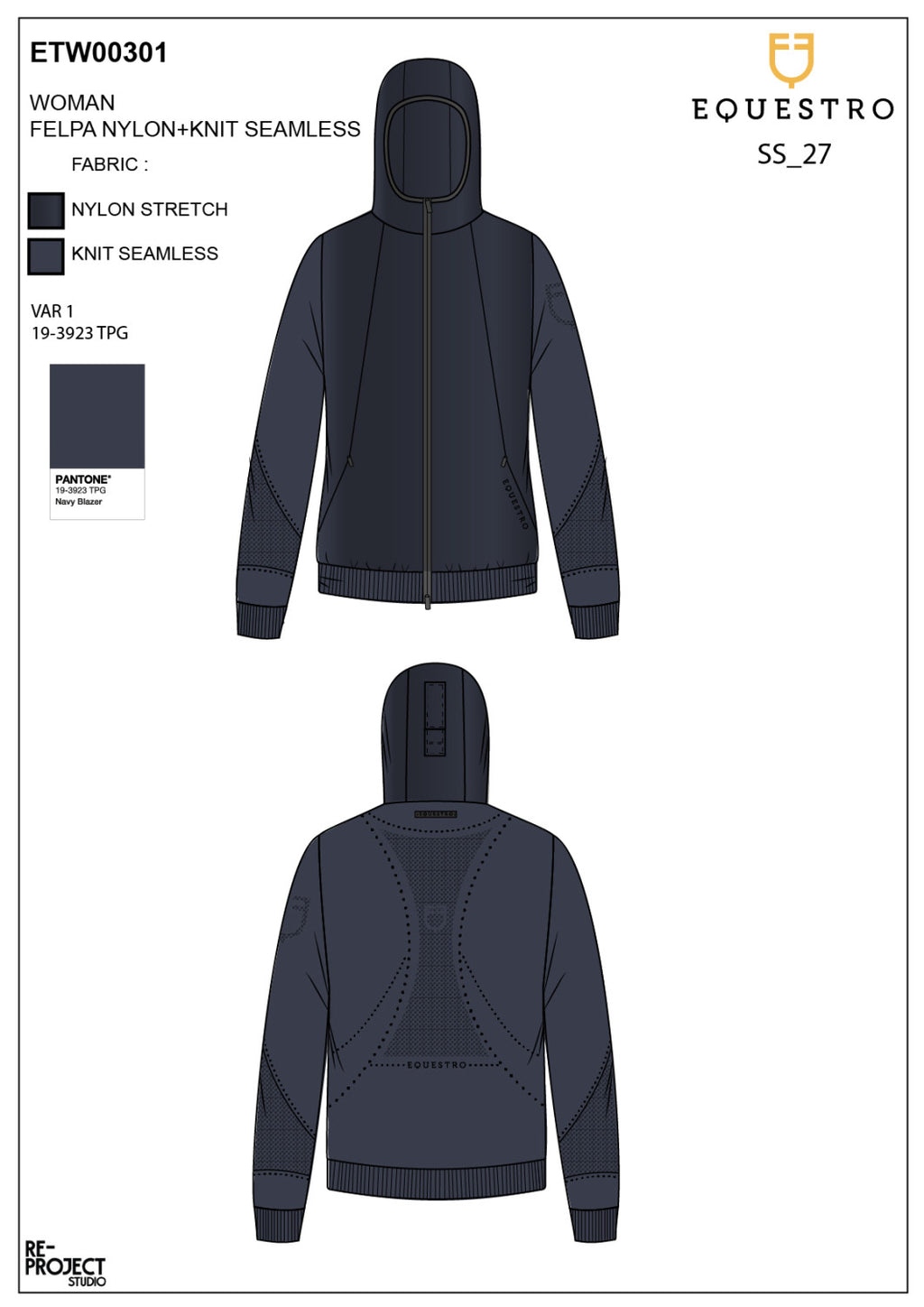 Women's technical hooded sweatshirt with micro-mesh inserts