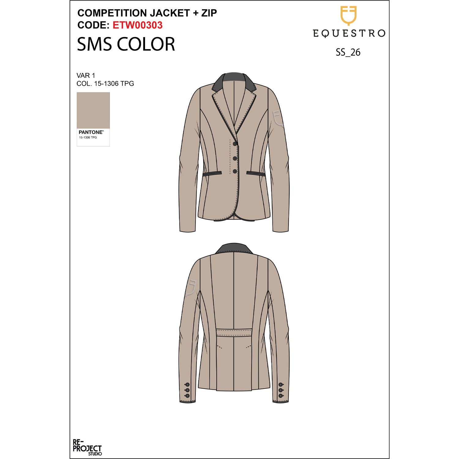 Women's competition jacket with zip and buttons