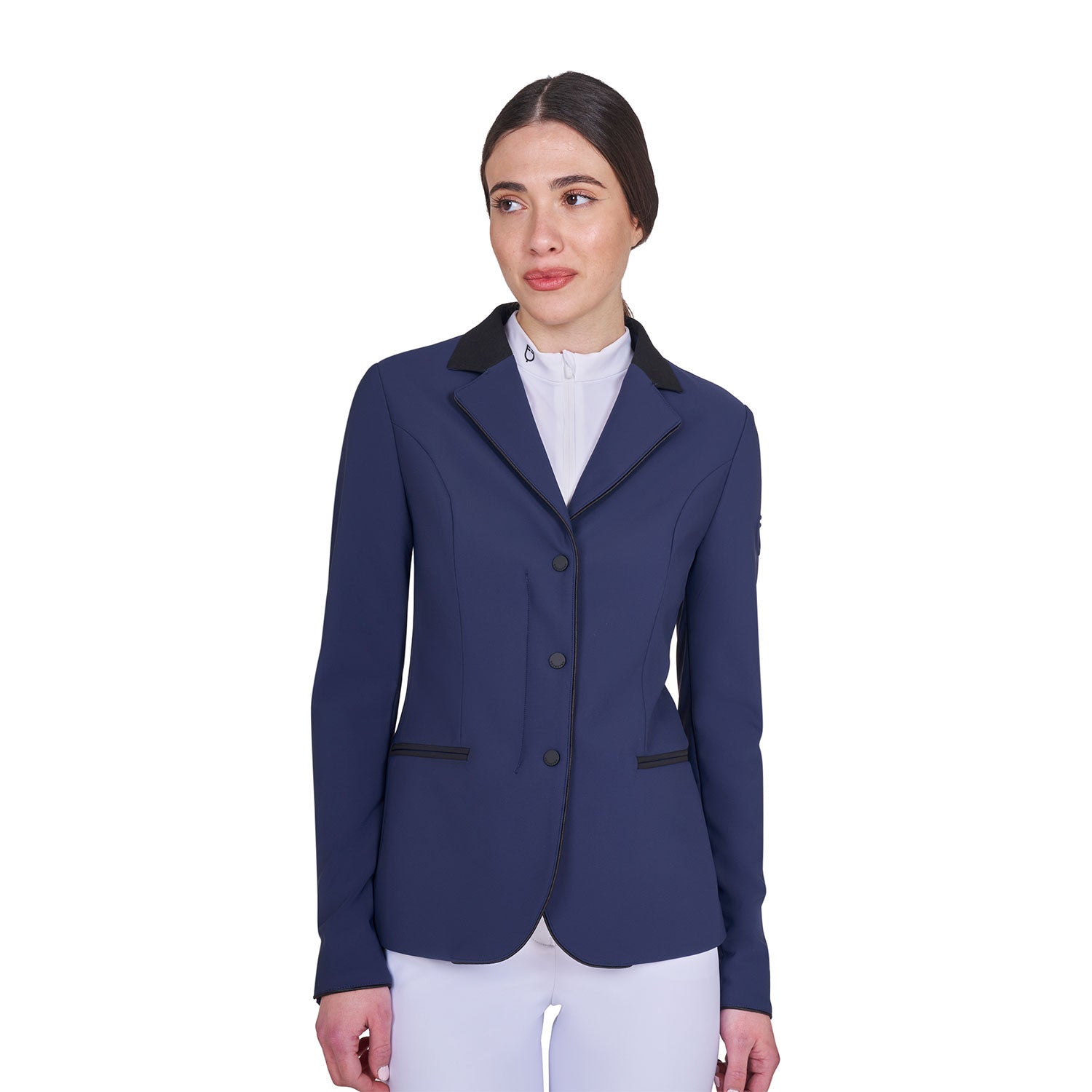 Equestro Women's competition jacket with zip and buttons