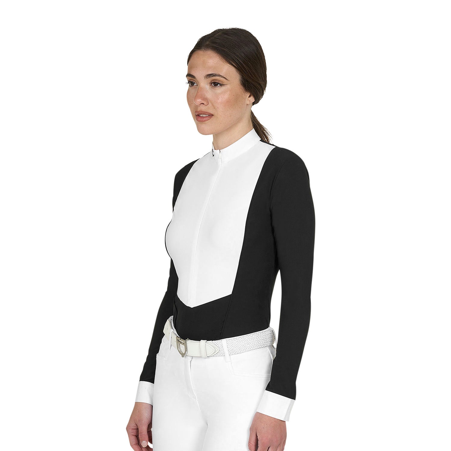 Women's long-sleeved competition polo shirt with zip