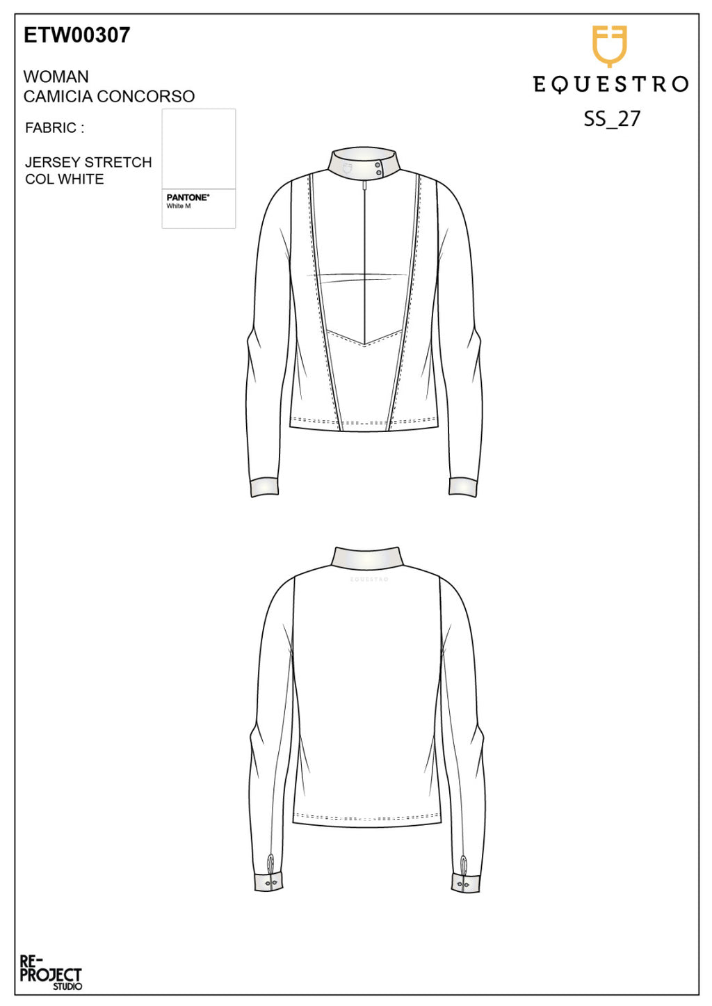 Women's long-sleeved competition polo shirt with zip
