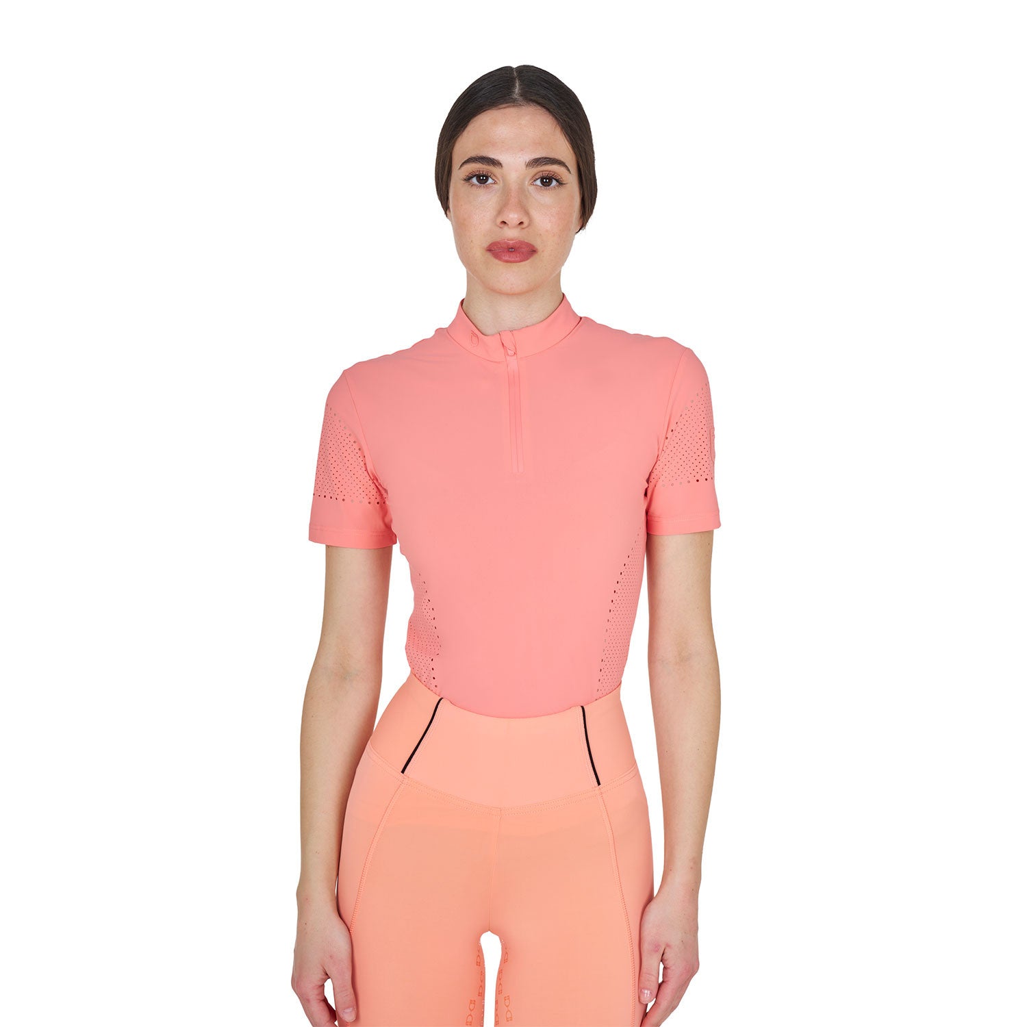 Equestro Women's training T-shirt in technical fabric with micro-holes