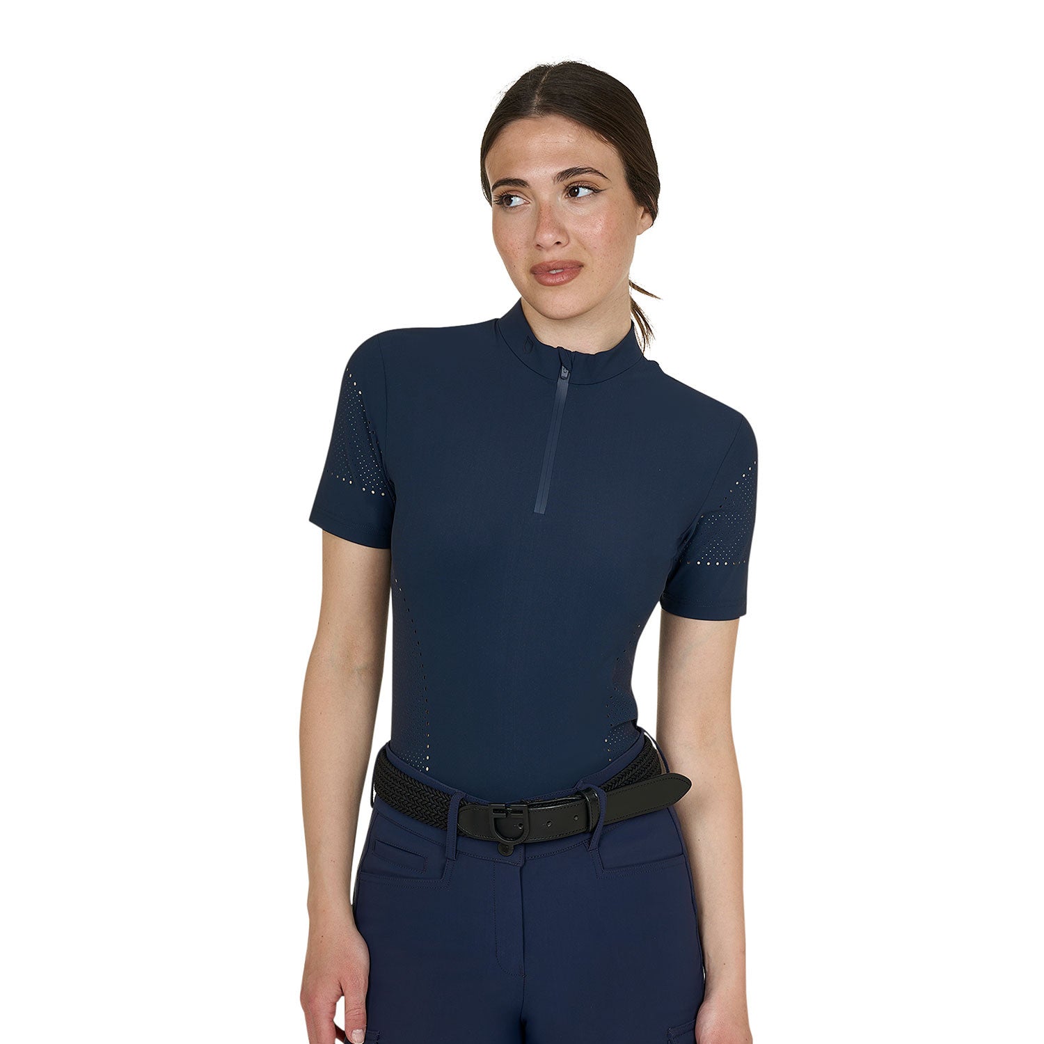 Equestro Women's training T-shirt in technical fabric with micro-holes