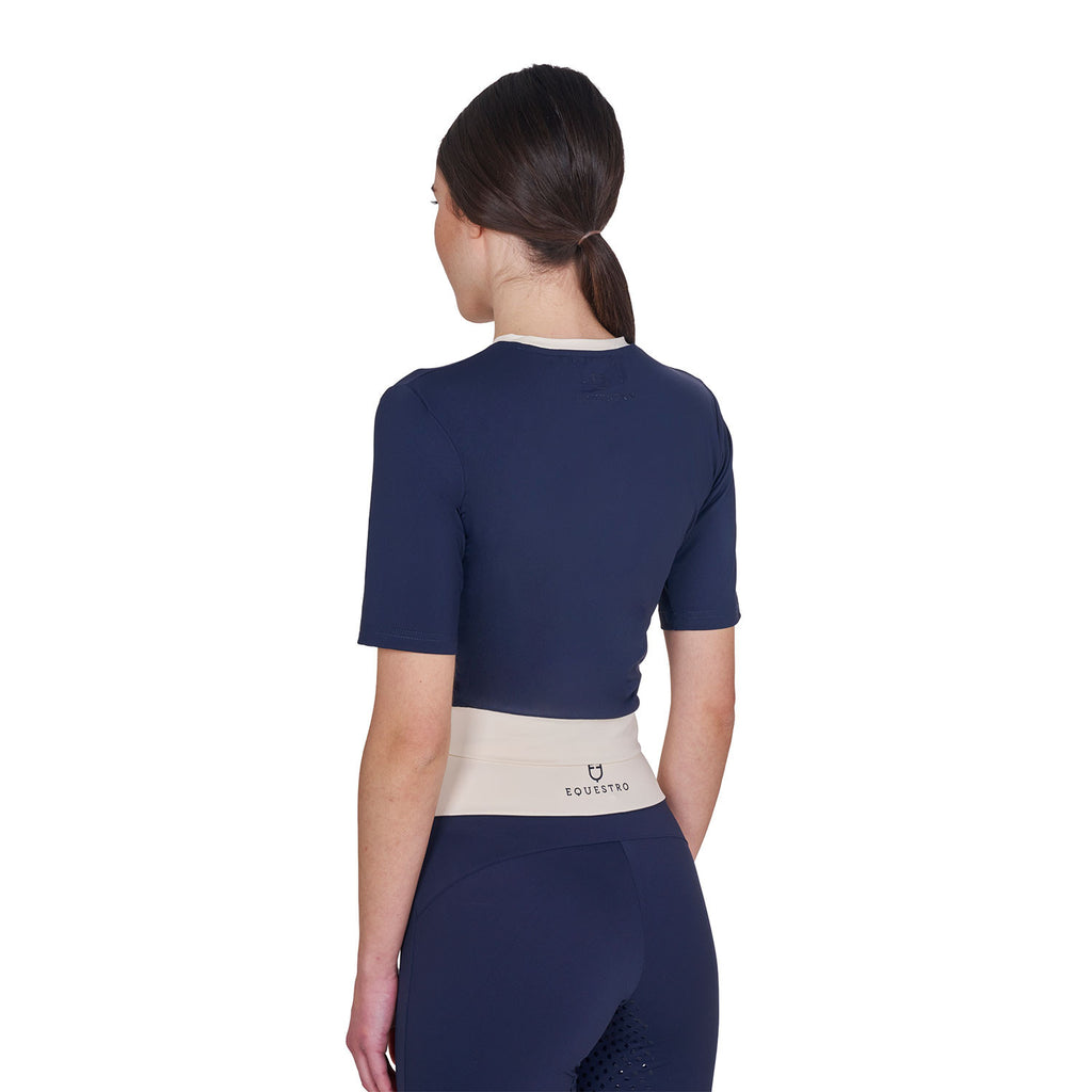 Women's cropped T-shirt in technical fabric