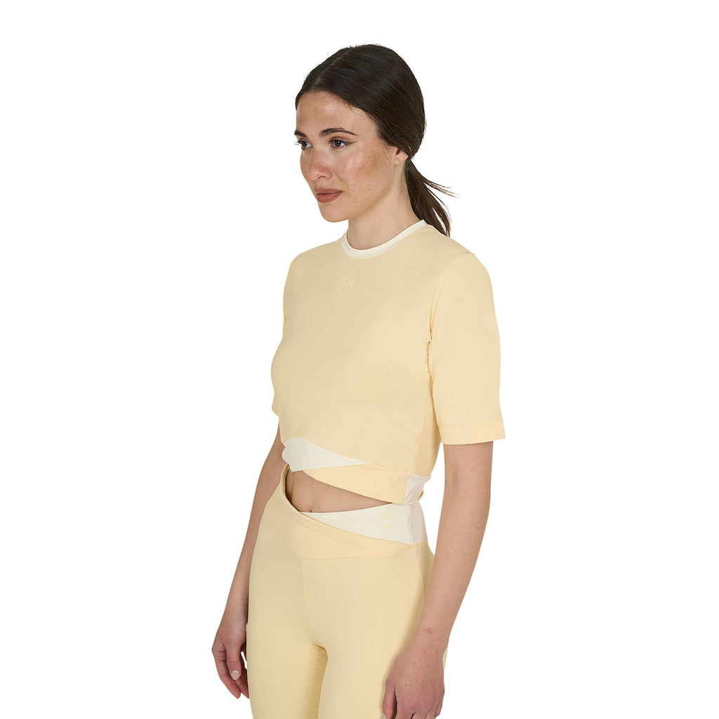 Women's cropped T-shirt in technical fabric