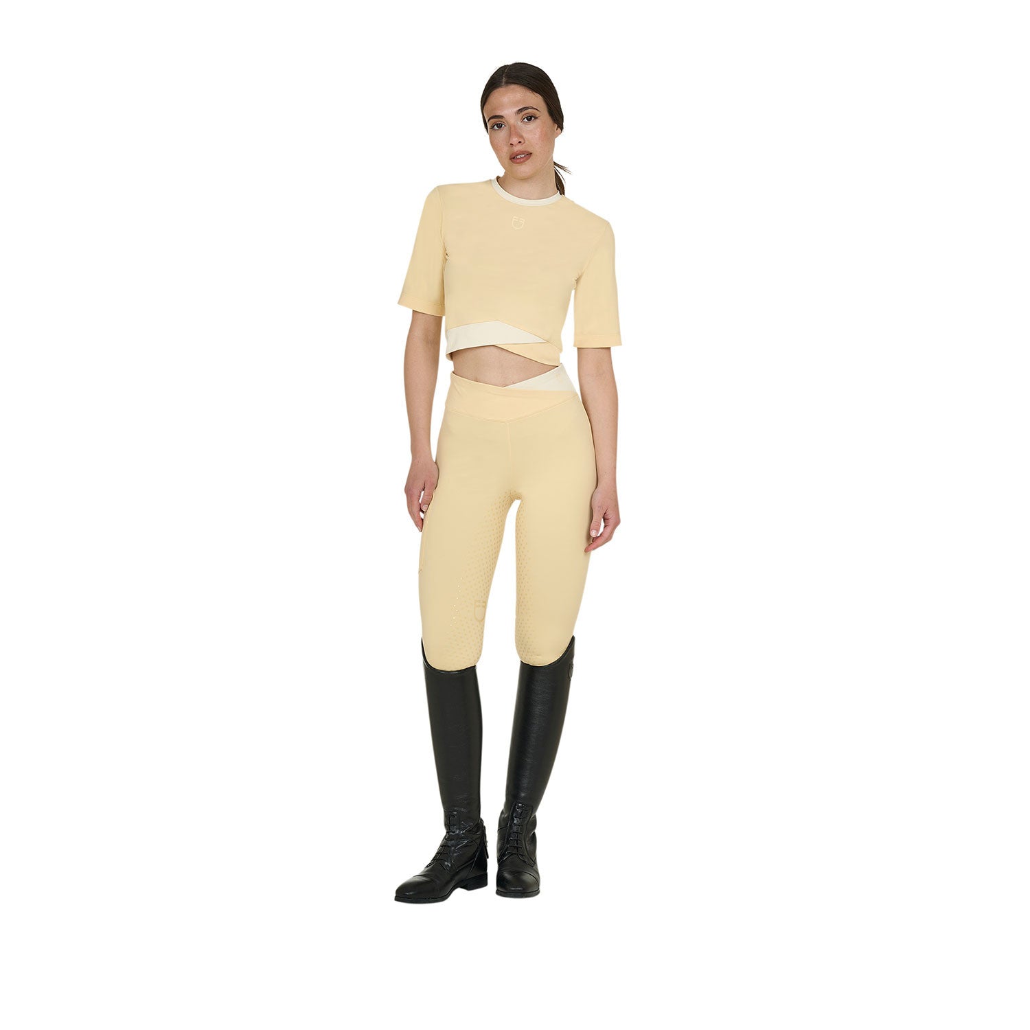 Women's cropped T-shirt in technical fabric