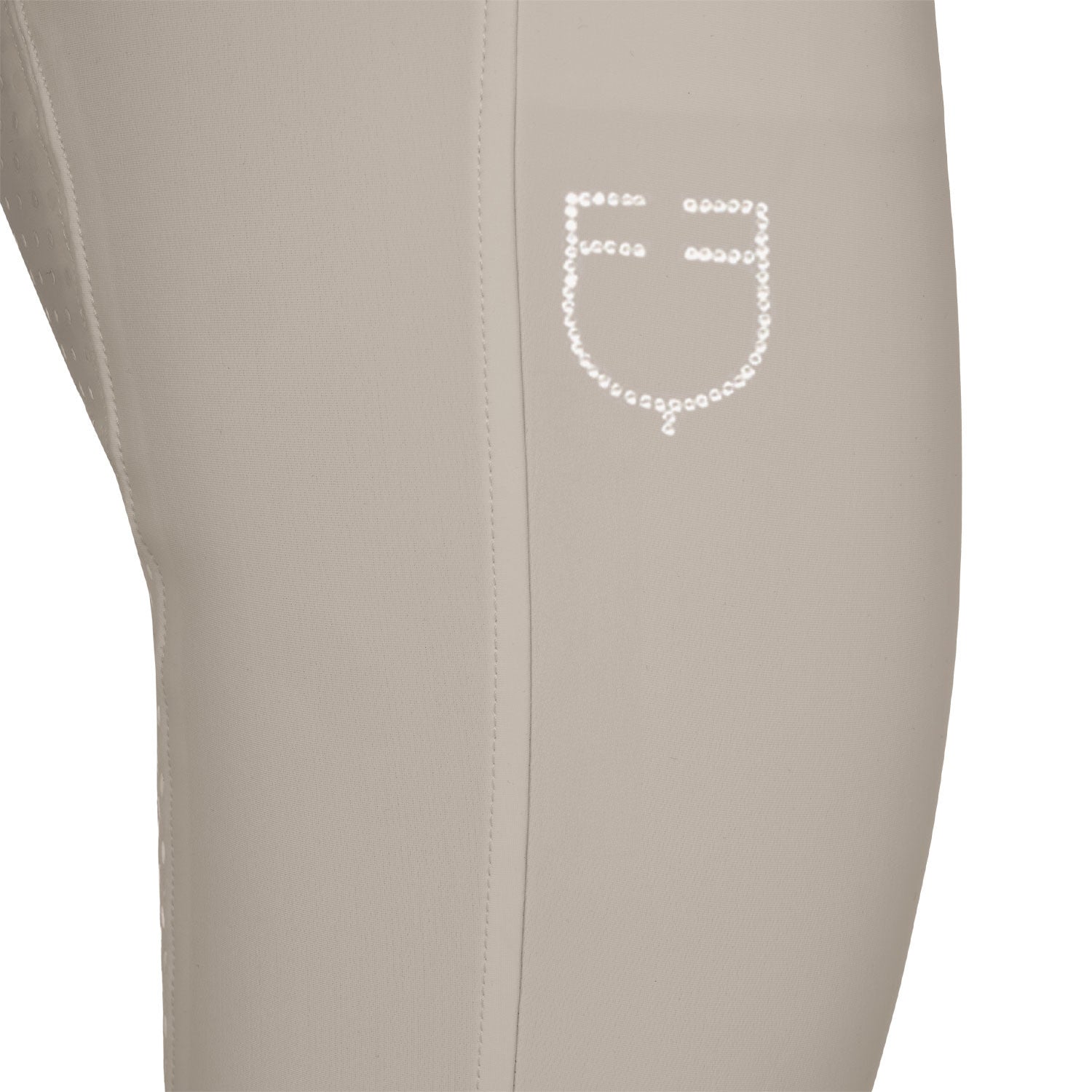 Women's high-waisted full-grip breeches with rhinestone logo