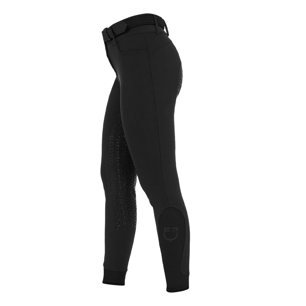 Women's high-waisted full-grip breeches with rhinestone logo