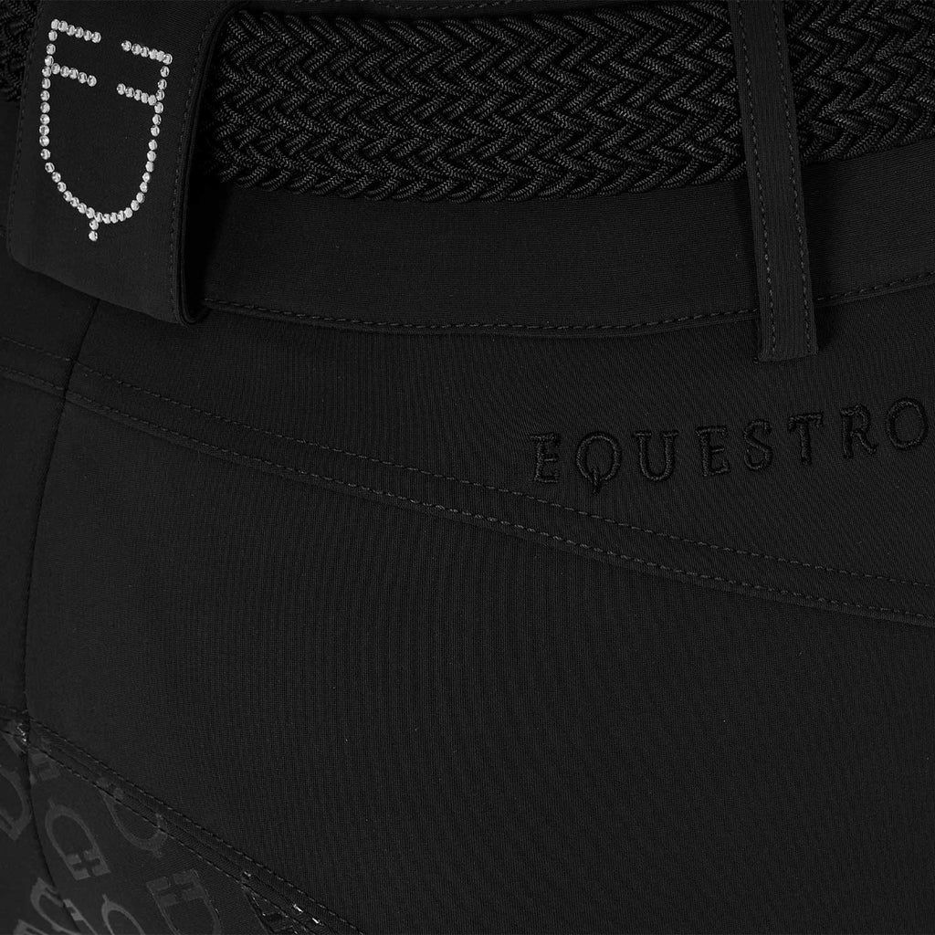 Women's high-waisted full-grip breeches with rhinestone logo