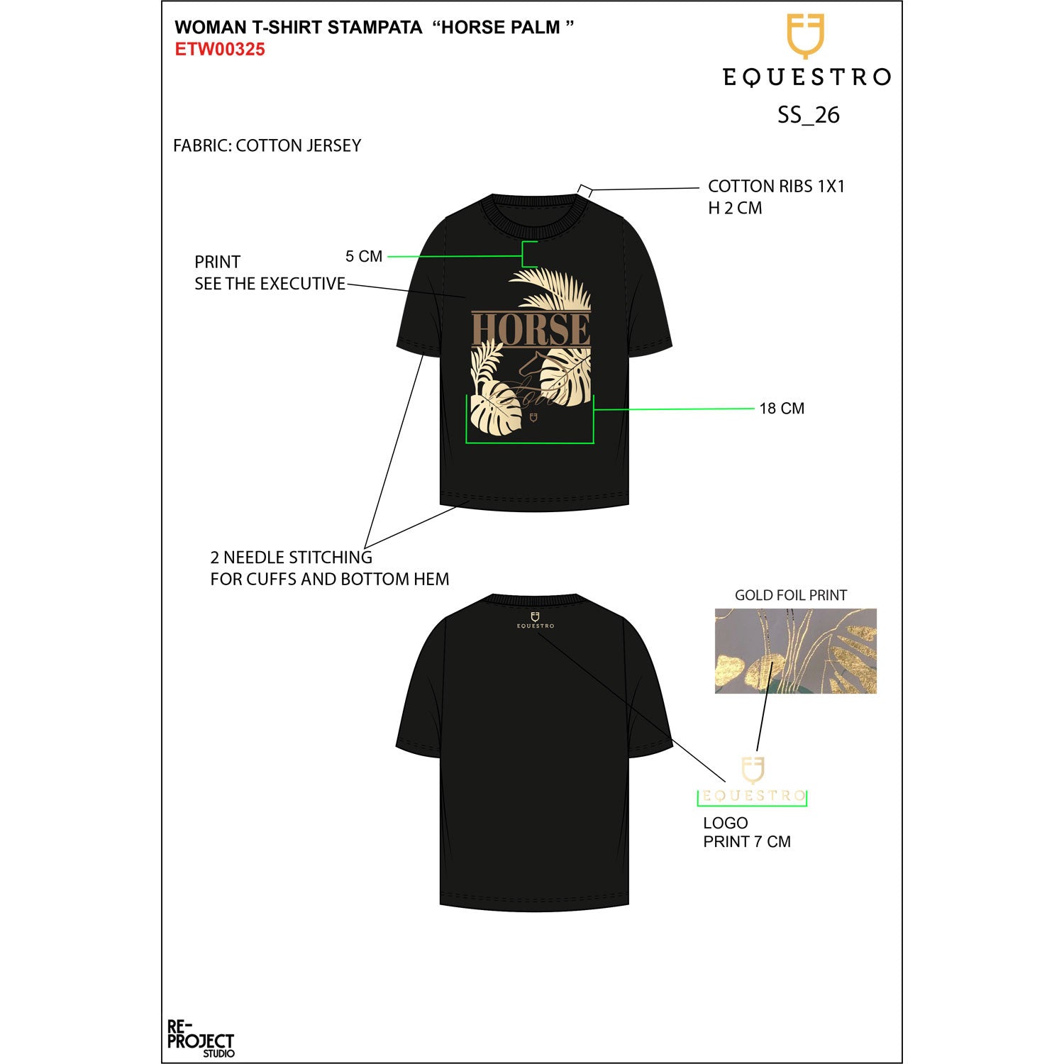 Women's Horse Palm cotton T-shirt