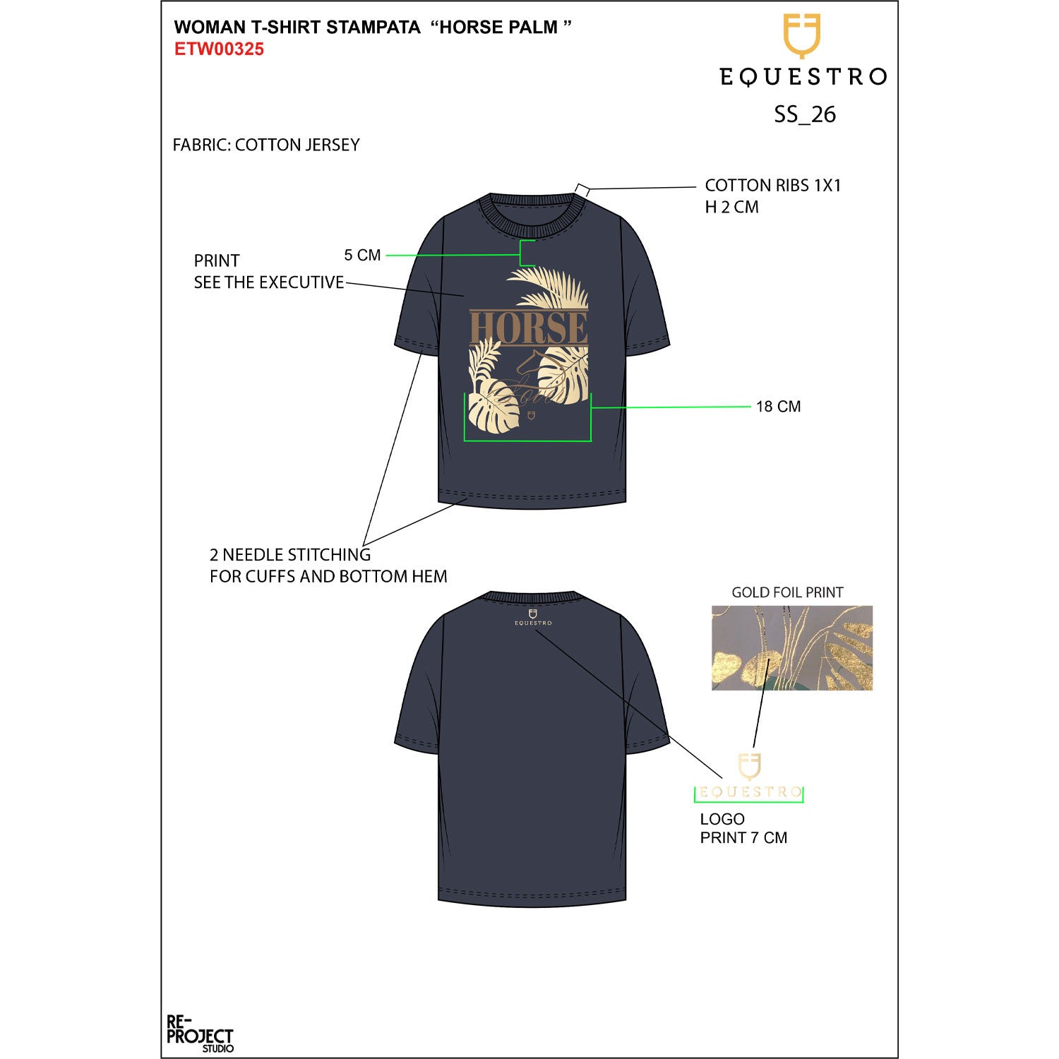Women's Horse Palm cotton T-shirt
