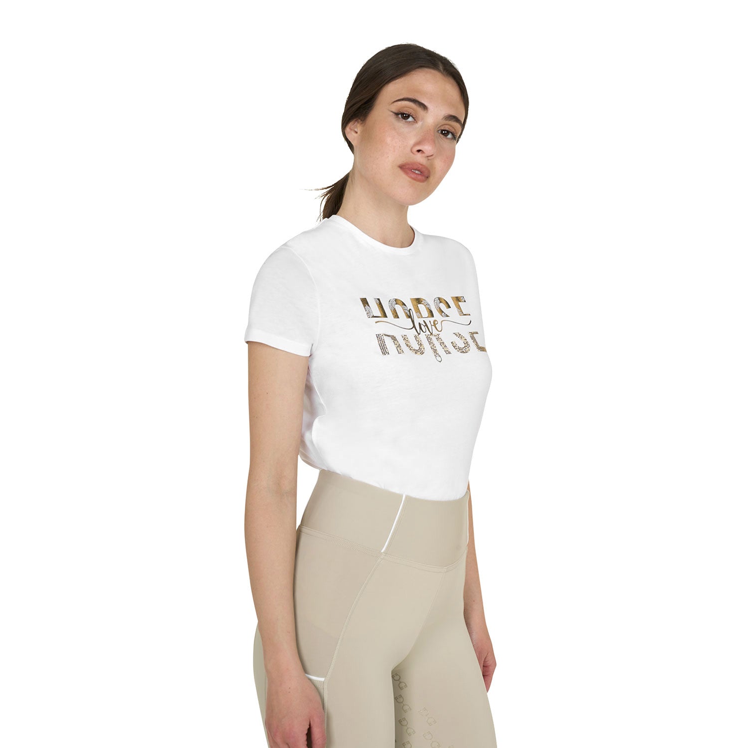Equestro Women's Horse Love cotton T-shirt