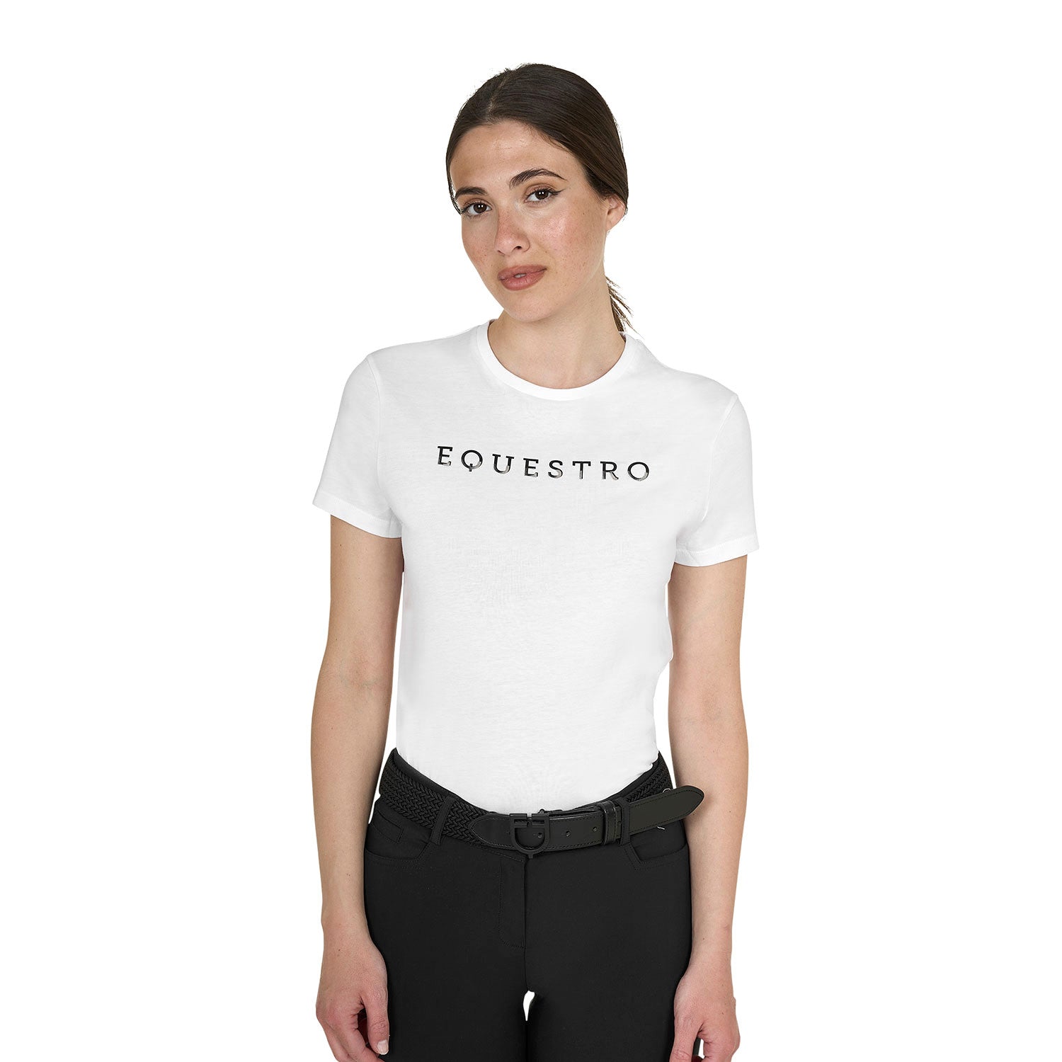 Equestro Women's cotton T-shirt with laminated logo
