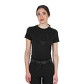 Women's basic T-shirt with tone-on-tone glossy logo