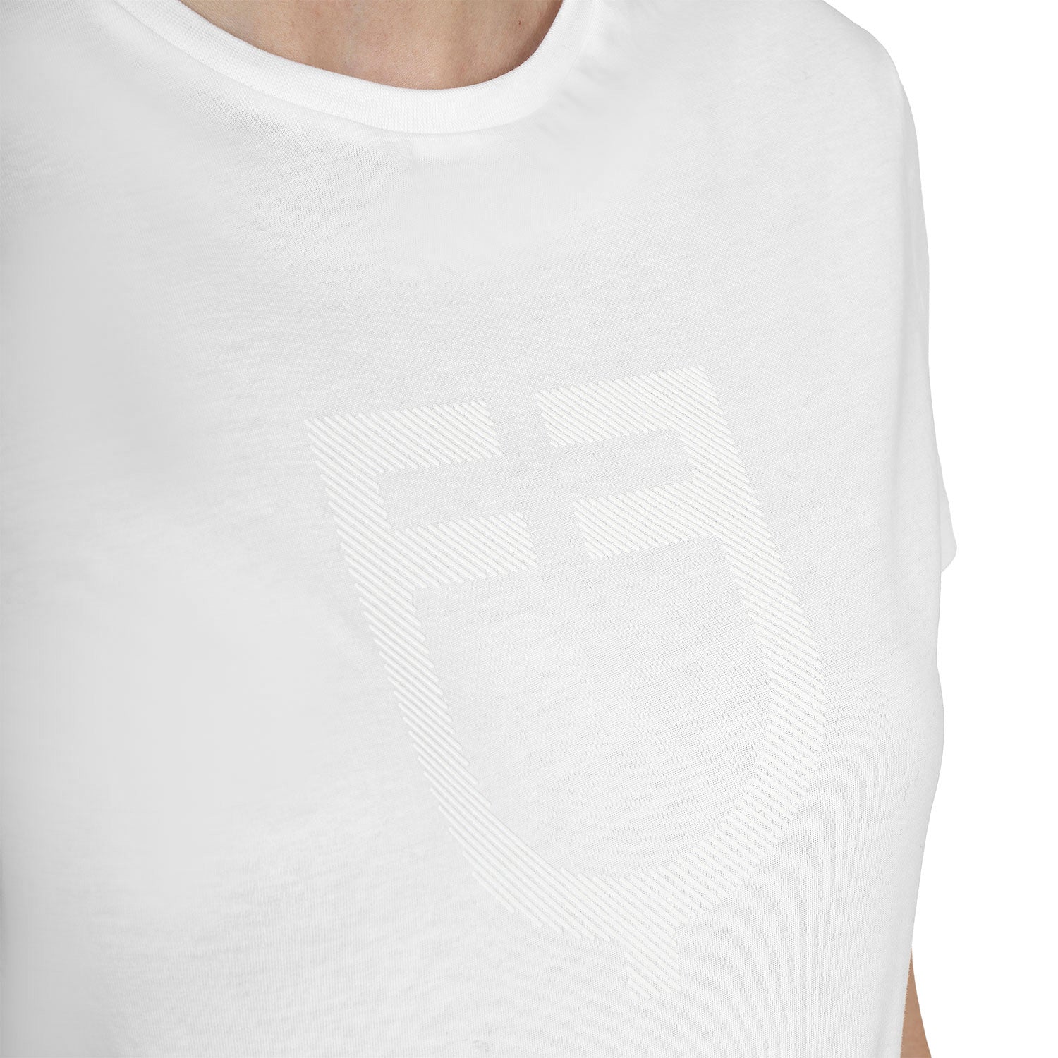 Women's basic T-shirt with tone-on-tone glossy logo