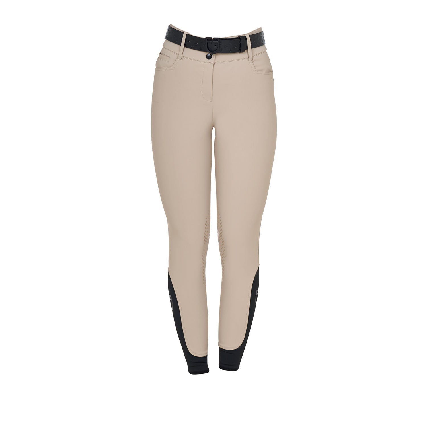 Women's high-waisted breeches with rhinestone logo