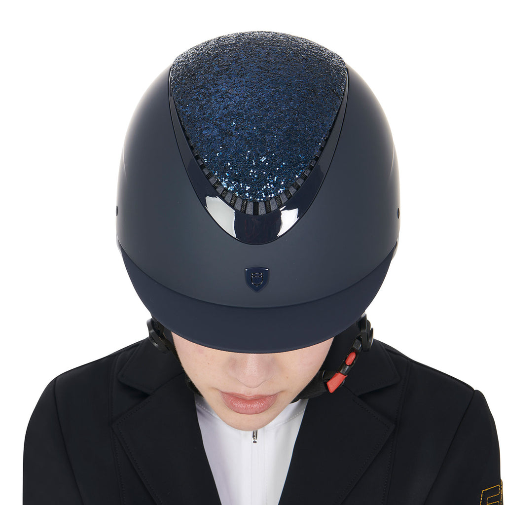 Narrow visor helmet with rhinestones EN 1384-2023 homologation