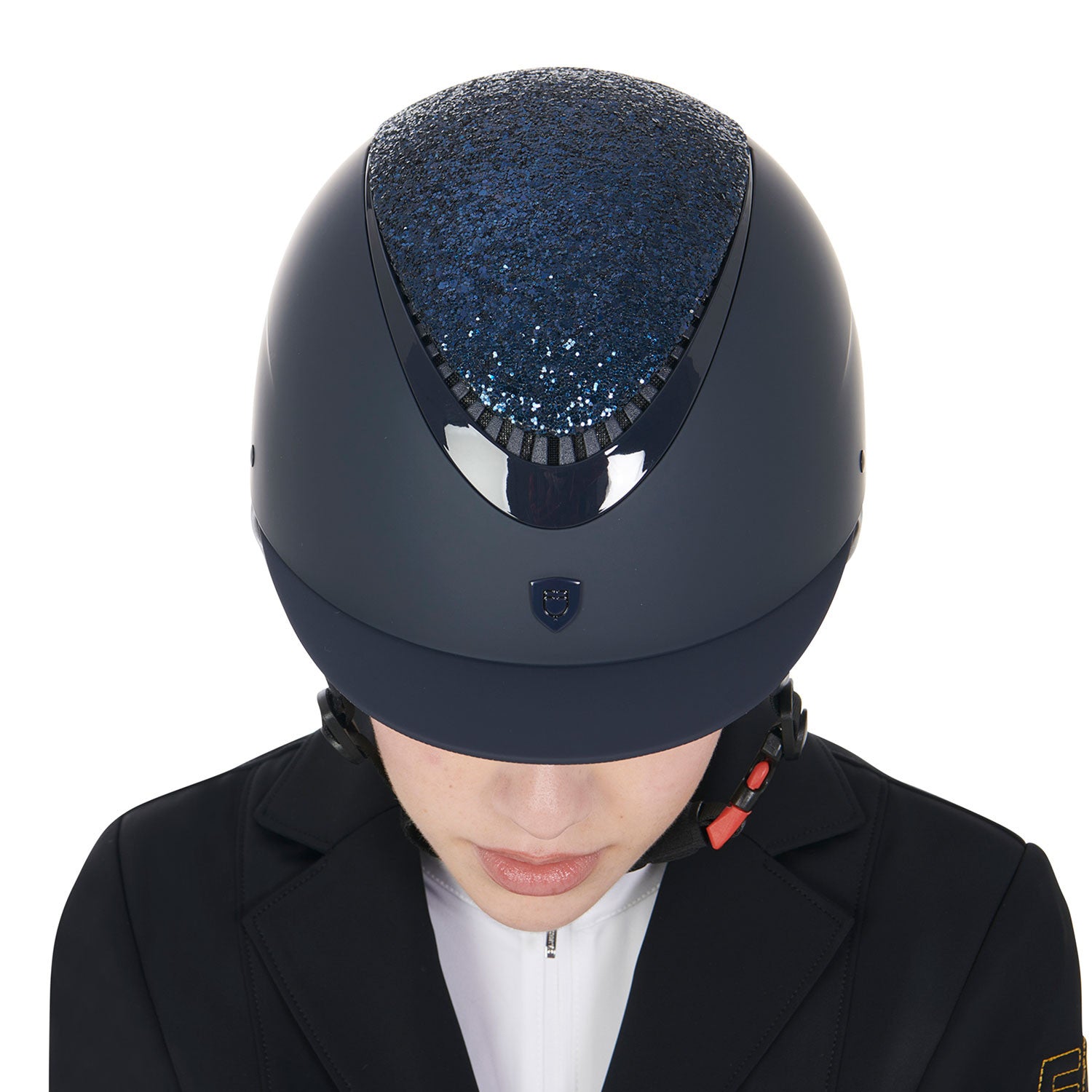 Narrow visor helmet with rhinestones EN 1384-2023 homologation
