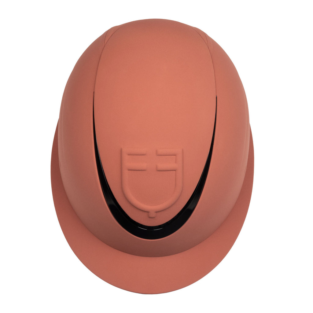 Women's helmet with wide visor and embossed logo homologation EN 1384-2023