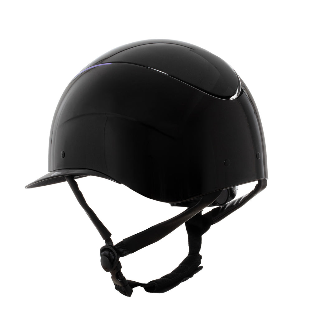 Helmet polished faux leather strap homologation EN 1384-2023