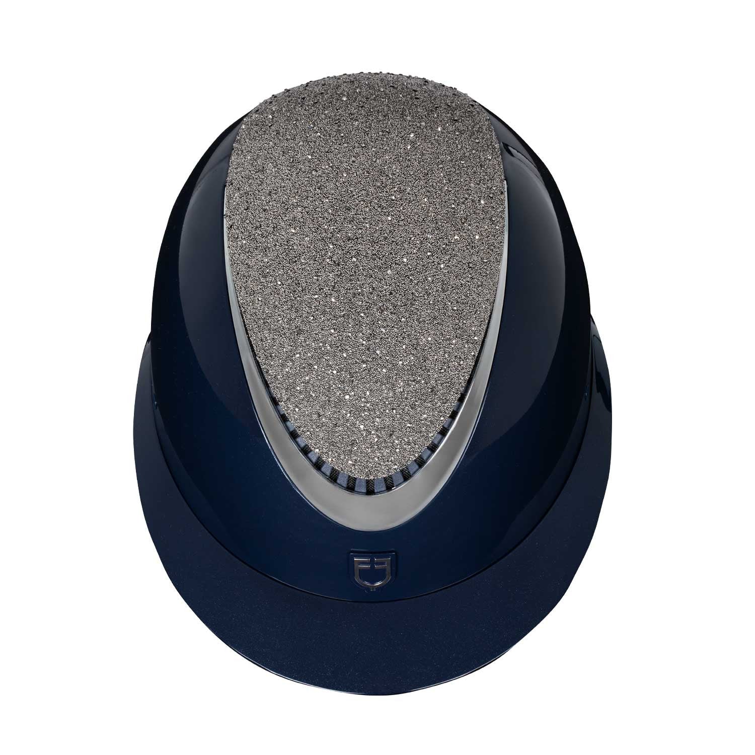 Helmet with wide visor and rhinestones homologation EN 1384-2023