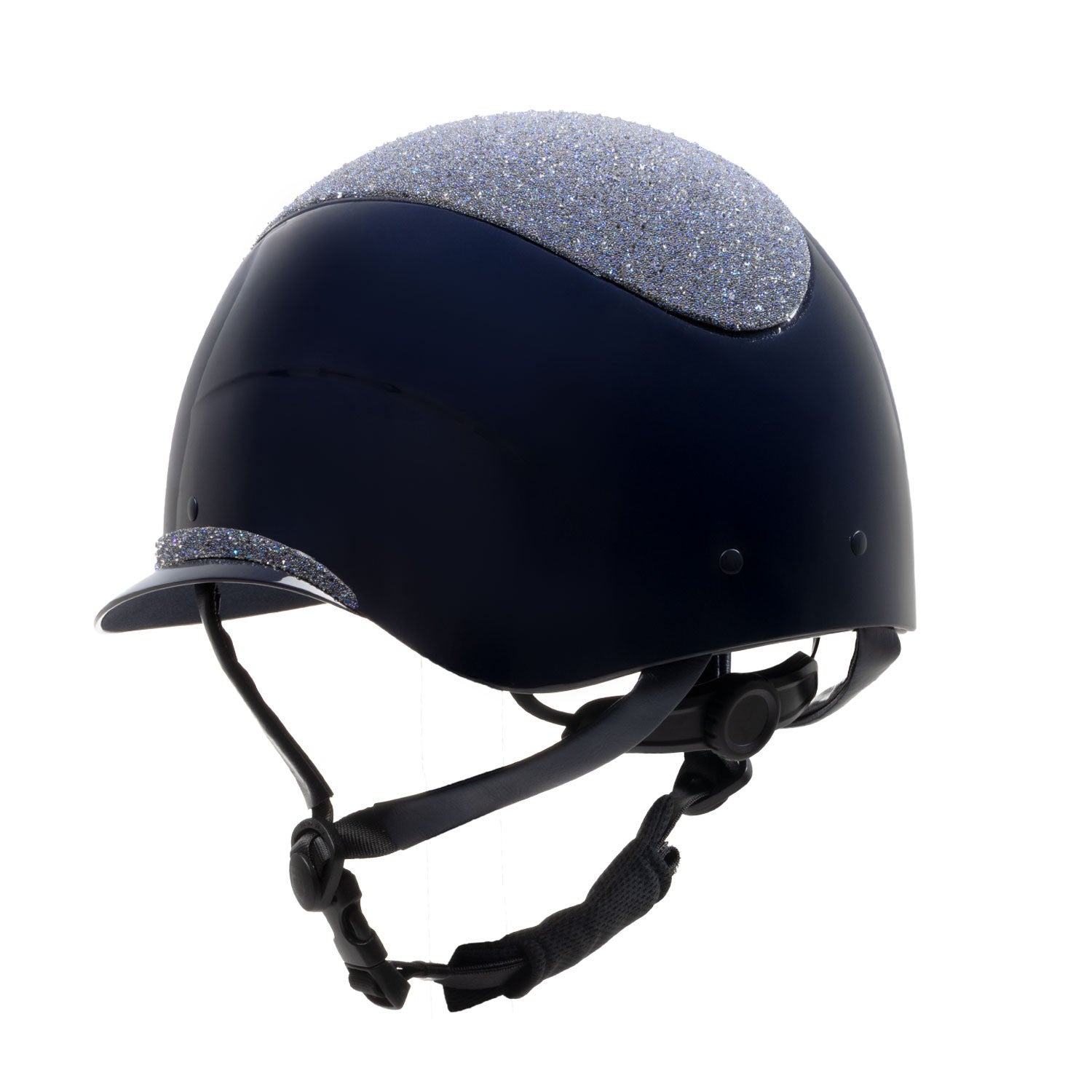 Helmet with wide visor and rhinestones homologation EN 1384-2023