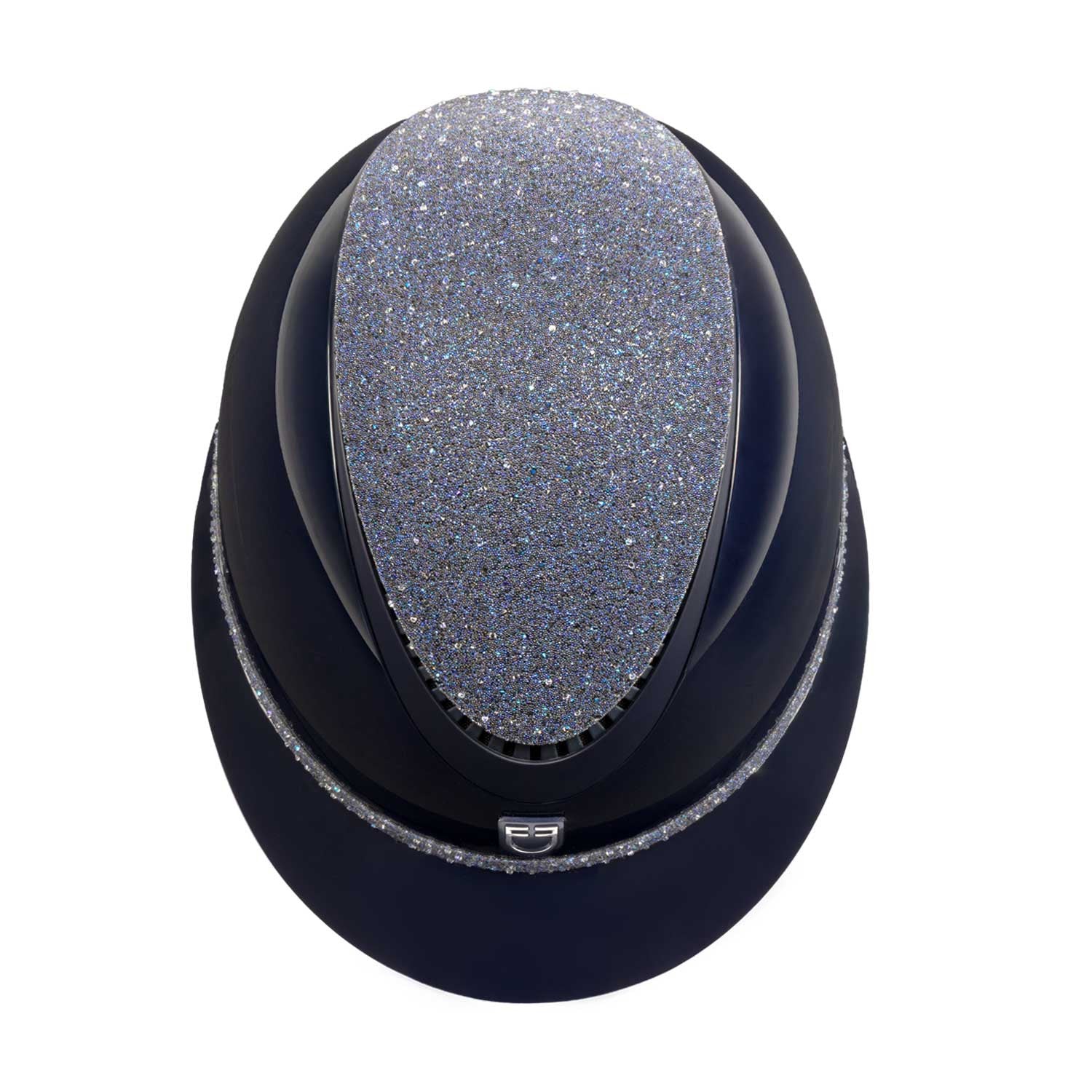 Helmet with wide visor and rhinestones homologation EN 1384-2023