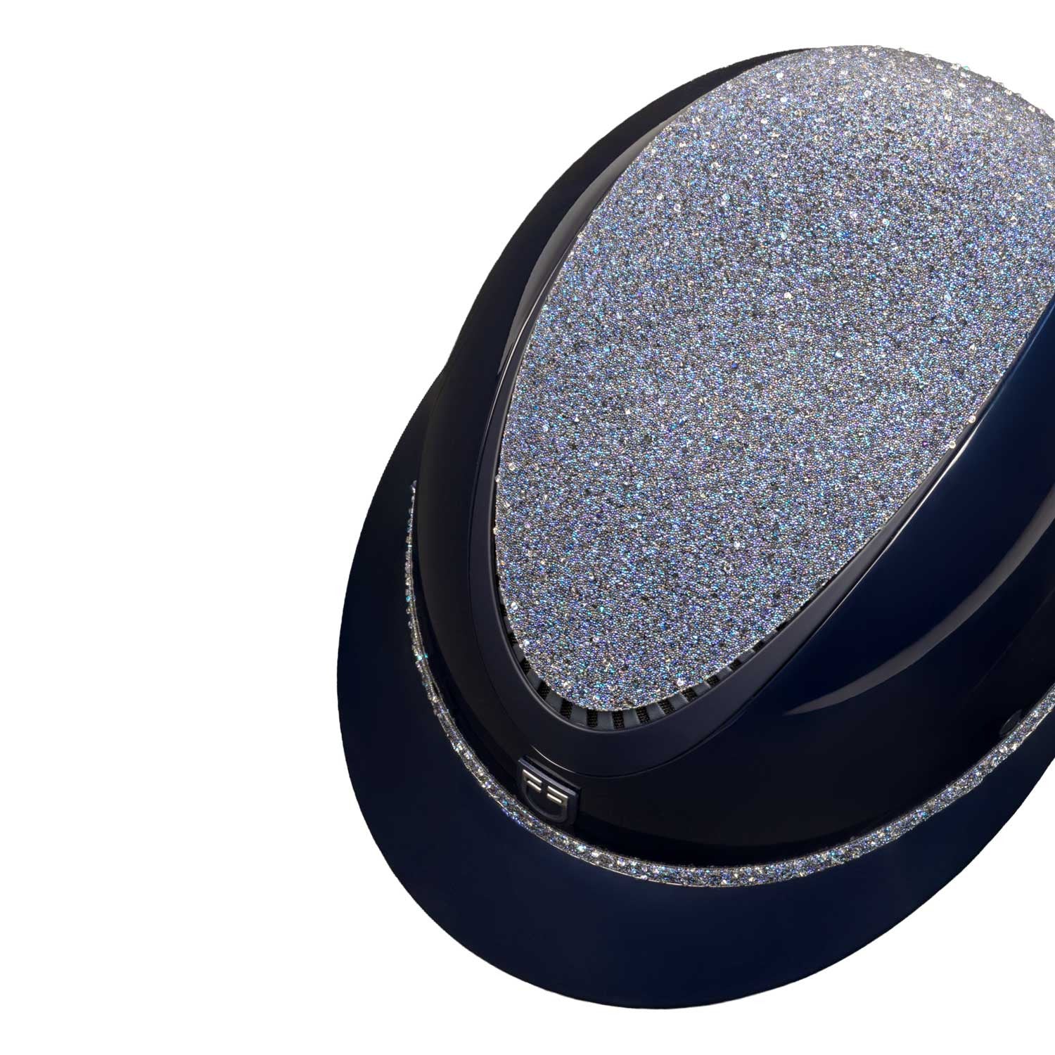 Helmet with wide visor and rhinestones homologation EN 1384-2023