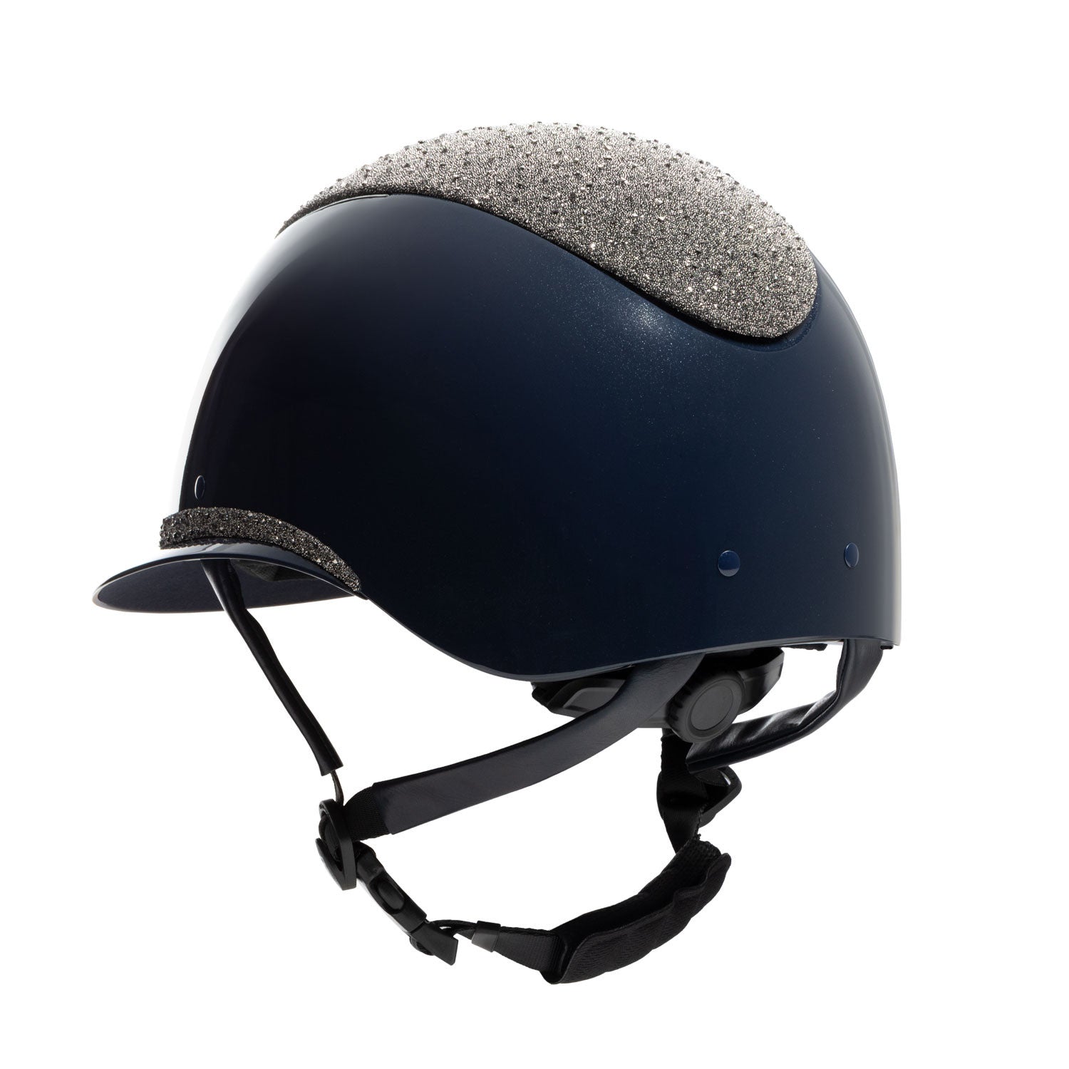Helmet with wide visor and rhinestones homologation EN 1384-2023