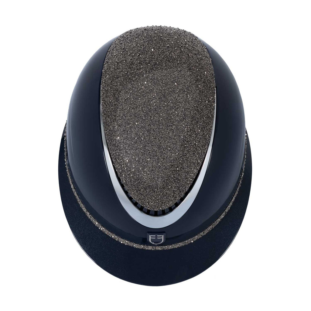 Helmet with wide visor and rhinestones homologation EN 1384-2023