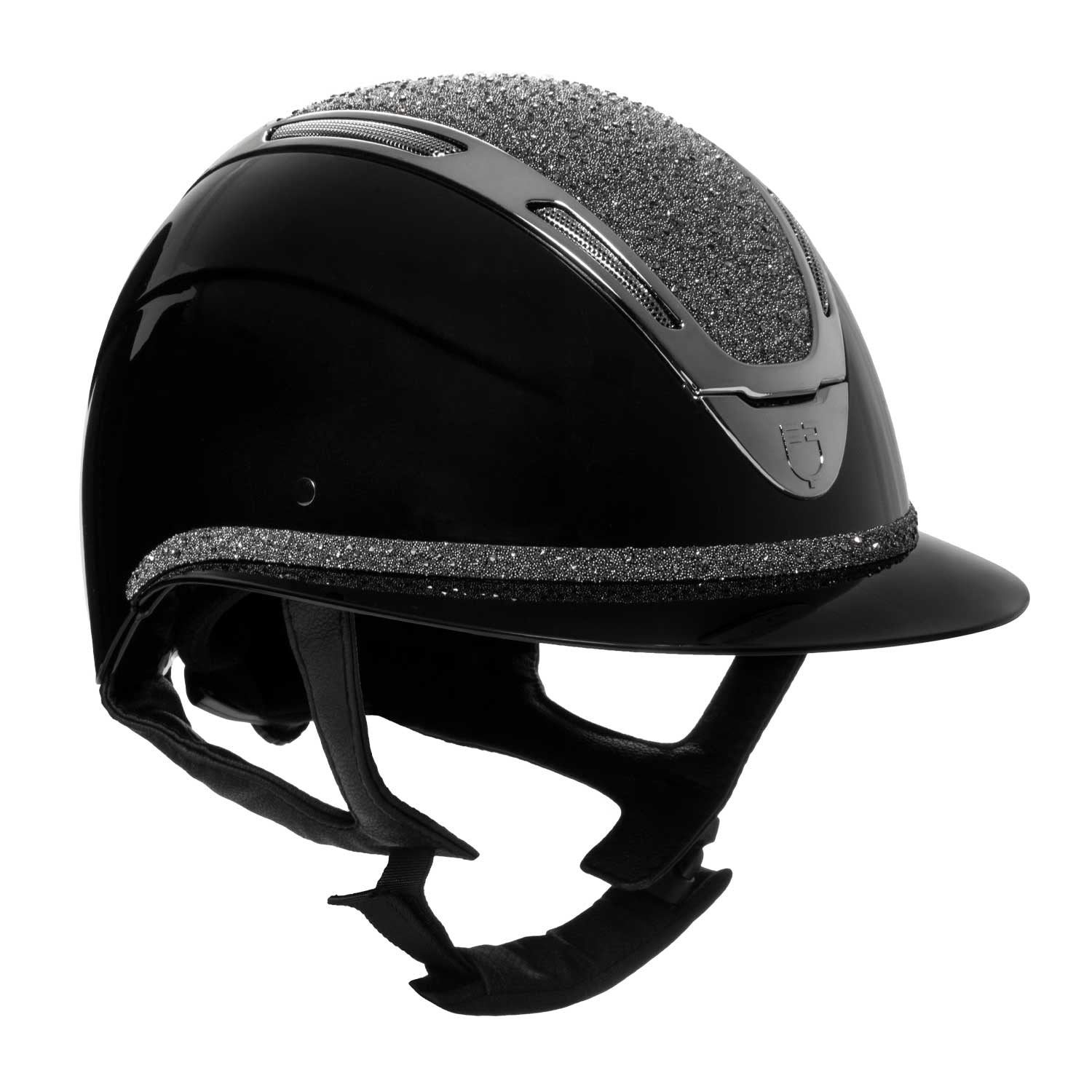 Equestro Women's Apocalypse helmet glossy shell and rhinestones homologation EN 1384-2023