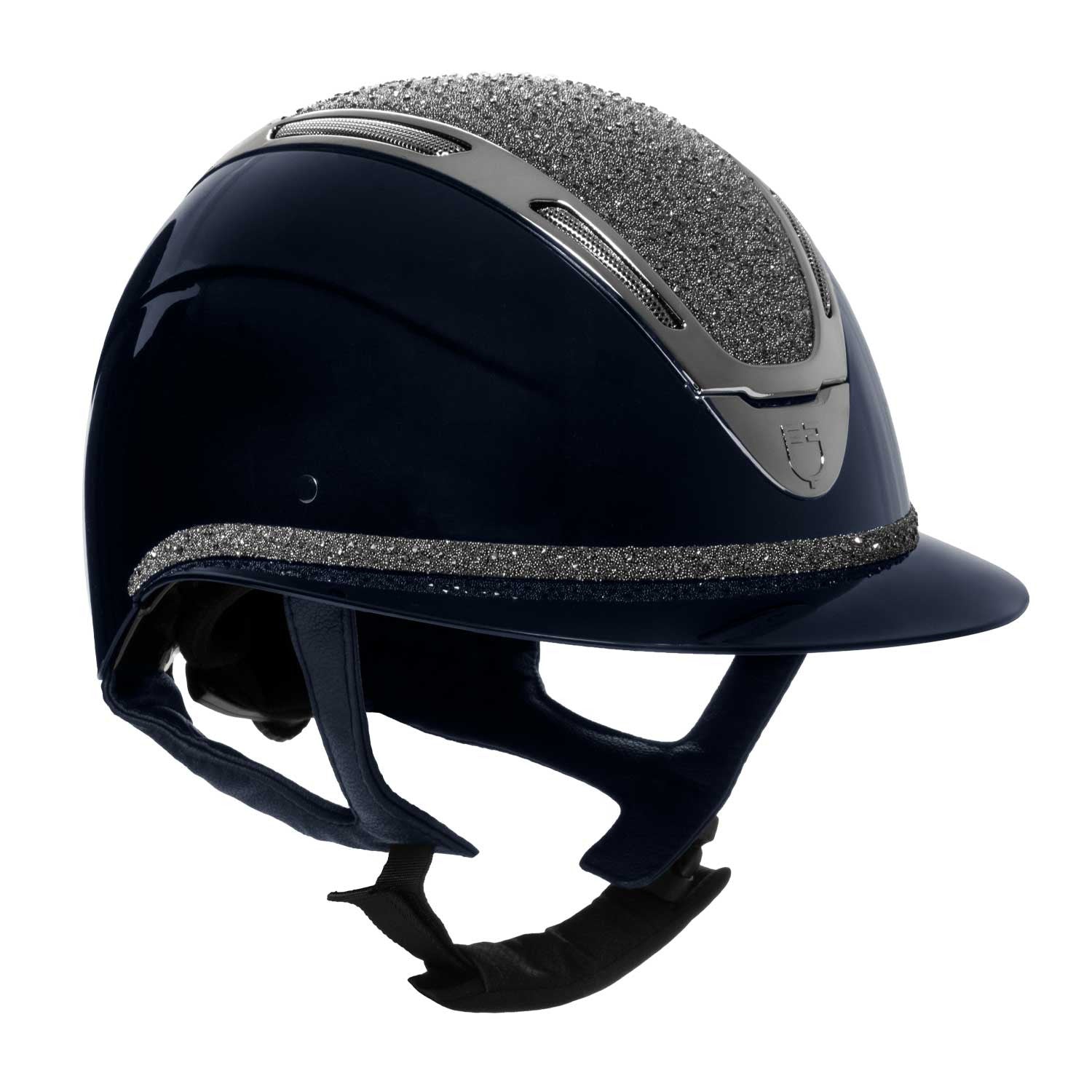 Equestro Women's Apocalypse helmet glossy shell and rhinestones homologation EN 1384-2023