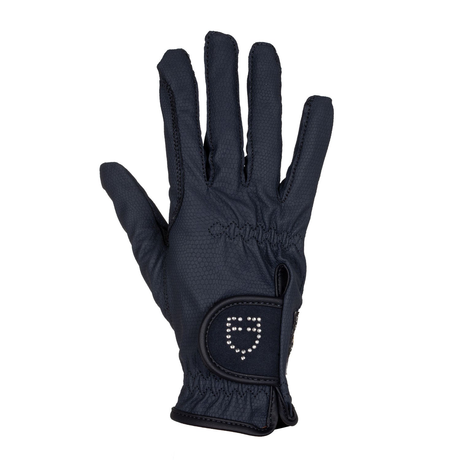 Equestro Women's gloves in soft technical fabric with glitter logo